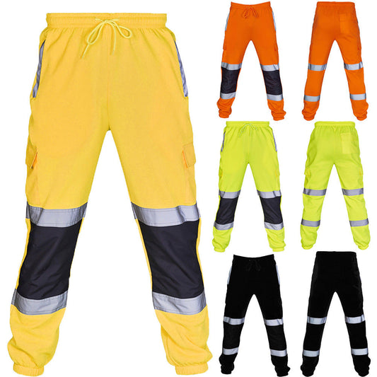 New Men's Fahison Sport Sweat Pants Work Fleece Bottom Joggerms Joggers Yellow Black Orange Fluorescent Green Autumn - 2bazar4