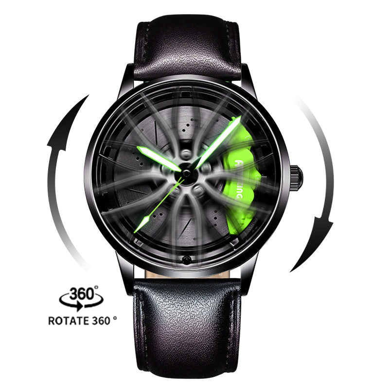 New Top Brand Luxury Mens Watches Stainless Steel Car Wheel Hub Quartz Watch For Men Military Sport Watch Relogio Masculino - 2bazar4