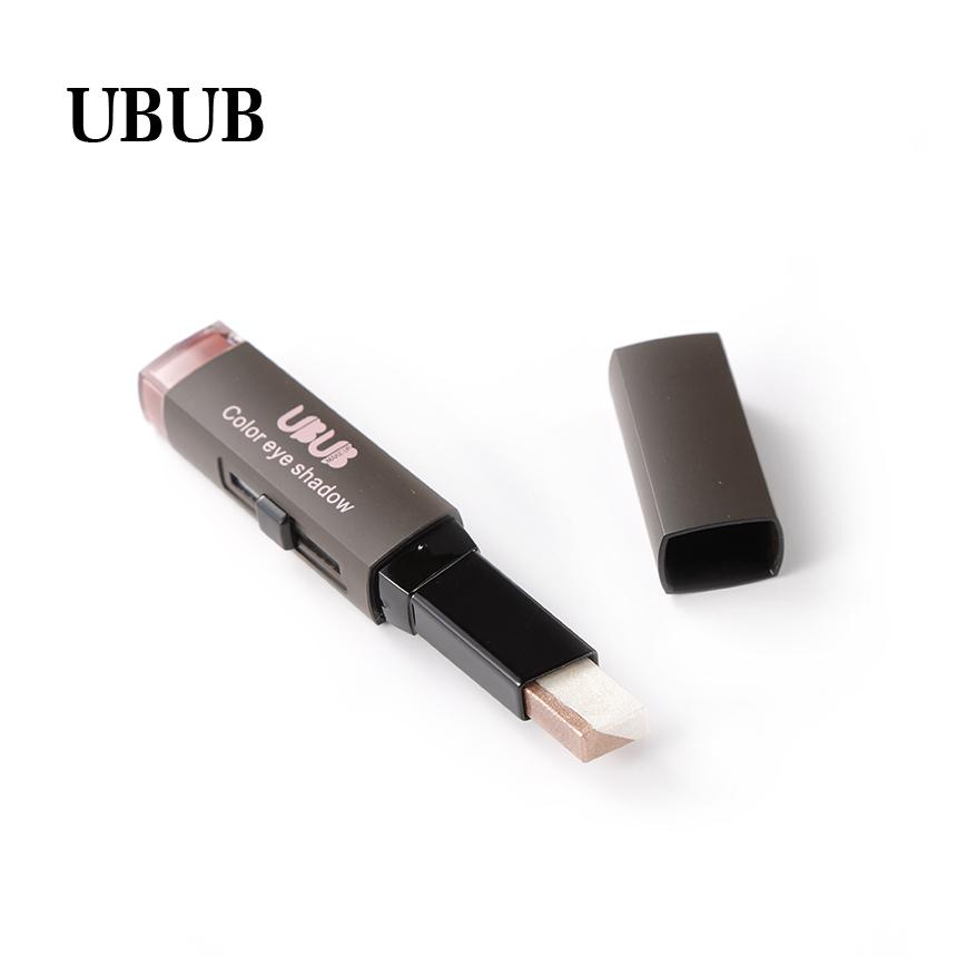UBUB Double Color Stereo Gradient Velvet Shimmer Eyeshadow Stick Earth Color Eye Shadow Cream Pen - 2bazar4