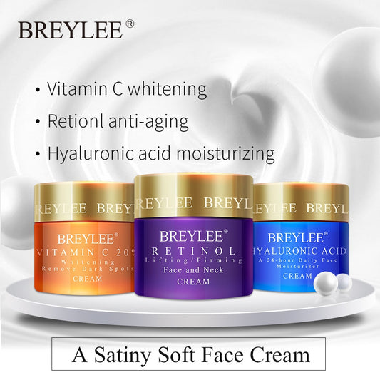 BREYLEE Face Cream Hyaluronic Acid Moisturizing Day Cream Retinol Anti Wrinkle Vitamin C Whitening Skin Care Acne Treatment 40g - 2bazar4