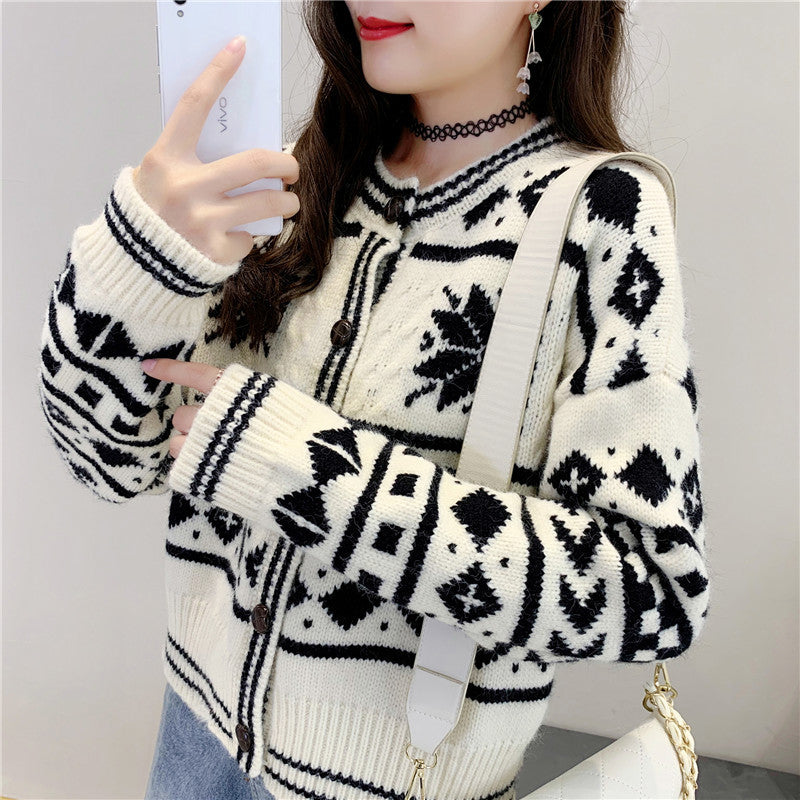 Small knitted sweater for women cardigan for slimming effect knitted cardigan for women outerwear - 2bazar4