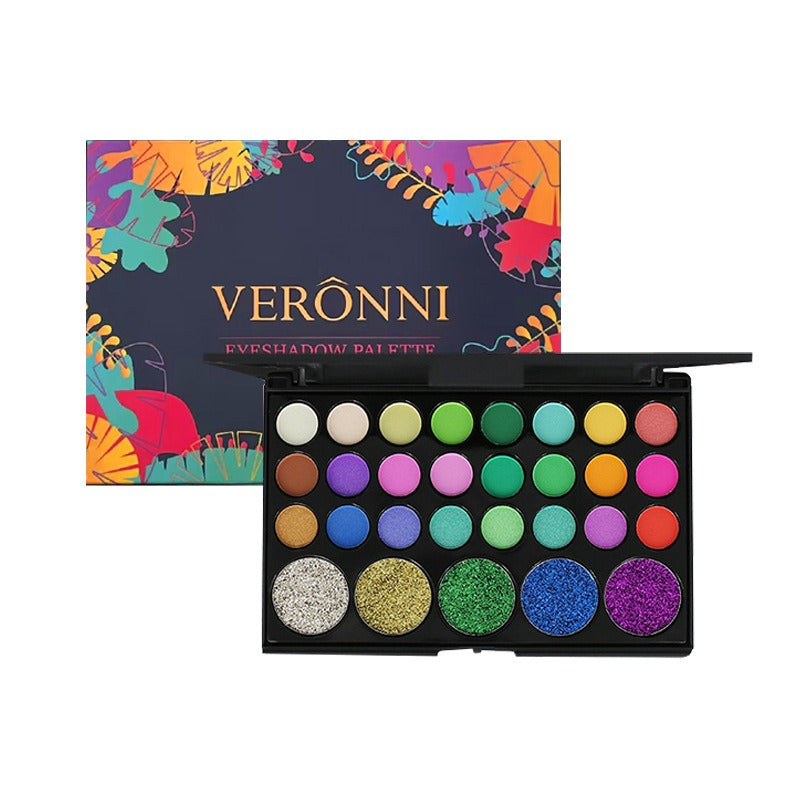 VERONNI 29-color eyeshadow matte pearlescent earth-tone eyeshadow smoky makeup multi-color eyeshadow palette - 2bazar4