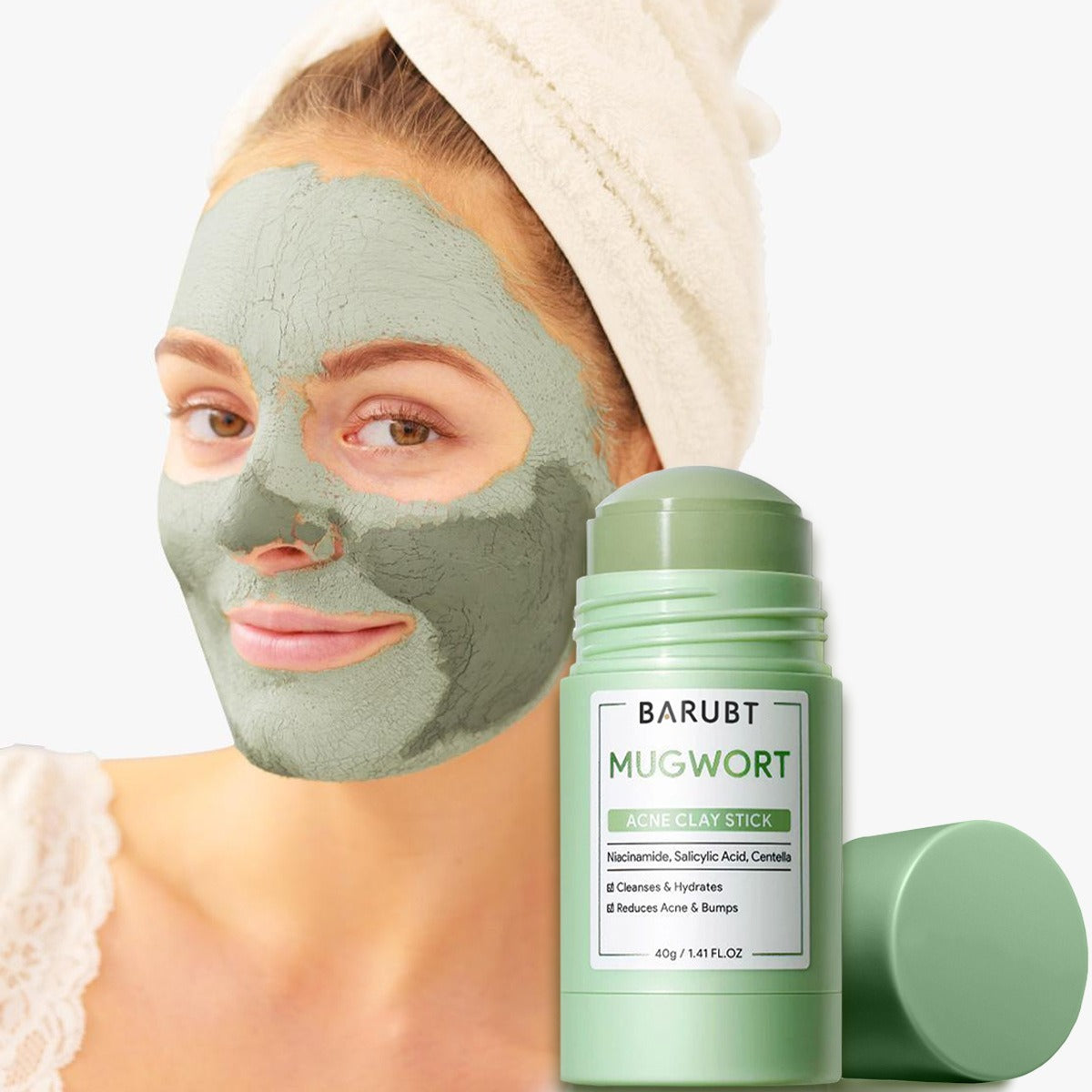 BARUBT mugwort mud mask stick deep cleansing mild blackhead repair facial care smearable mask - 2bazar4
