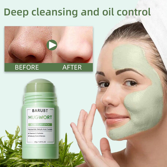 BARUBT mugwort mud mask stick deep cleansing mild blackhead repair facial care smearable mask - 2bazar4