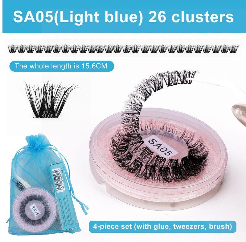 DIY false eyelashes set whole cut eyelashes European and American thick curling travel size eyelash combination - 2bazar4