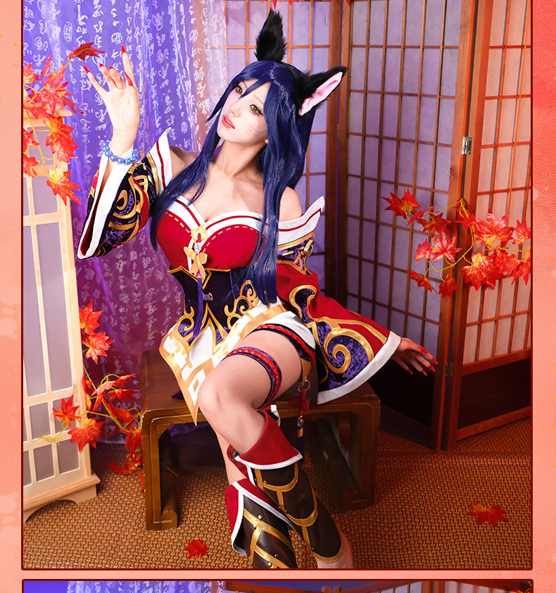 League of Legends cosplay costume Nine Tailed Fox Ali cosplay costume anime game C costume women's clothing