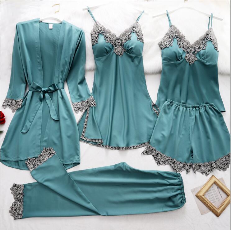 5 Pieces Set Women Pajamas Set - 2bazar4