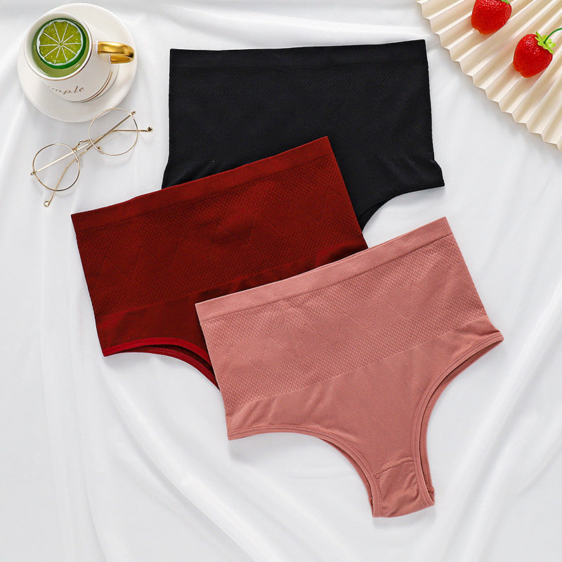 Seamless mid-high waist panties, tummy-tightening, waist-slimming and height-slimming elastic briefs for women - 2bazar4