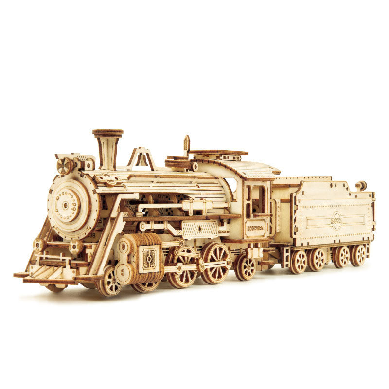 3DIY Hand Assembled Train Jeep Truck Children's Toy Boy Gift Wooden 3D Puzzle - 2bazar4