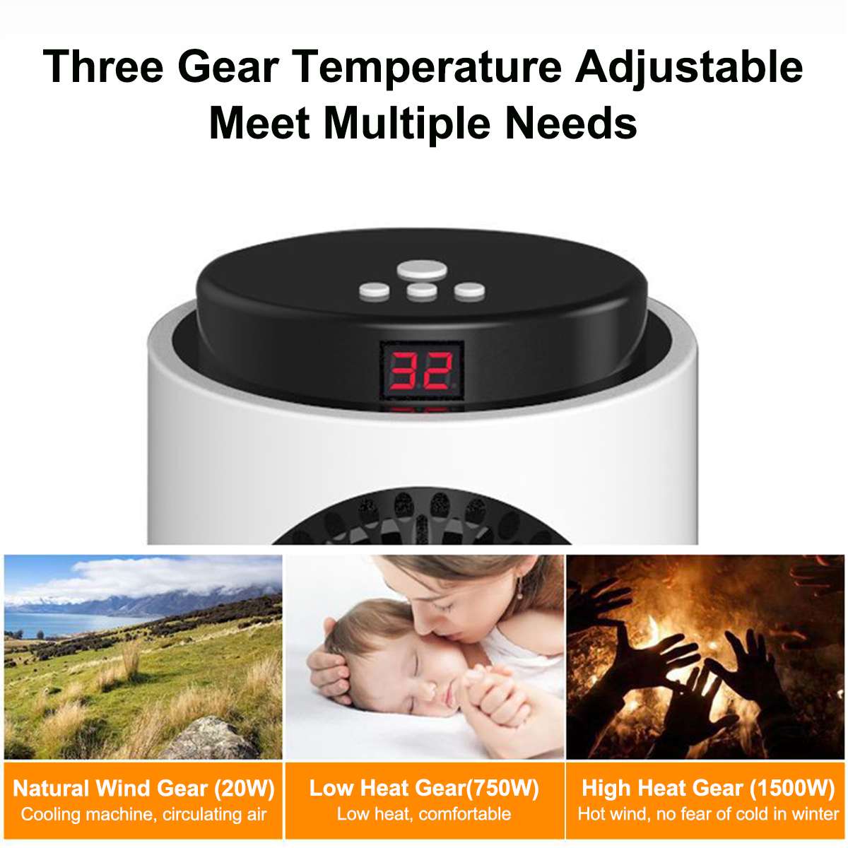 220V 50Hz 700W Power Electric Heater Ceramic Heating Electric Warmer Heater Room Heaters Warm Air Fan Heater - 2bazar4