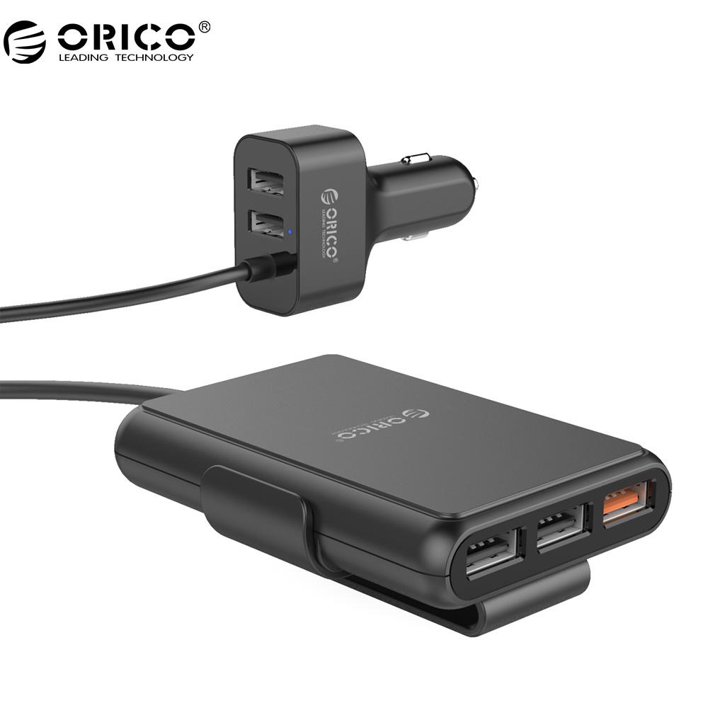 ORICO UCP-5P Portable 52W Car Charger with Expander Quick Charge 3.0 Car Charger 5 Porst for Your needs MPV Car - 2bazar4