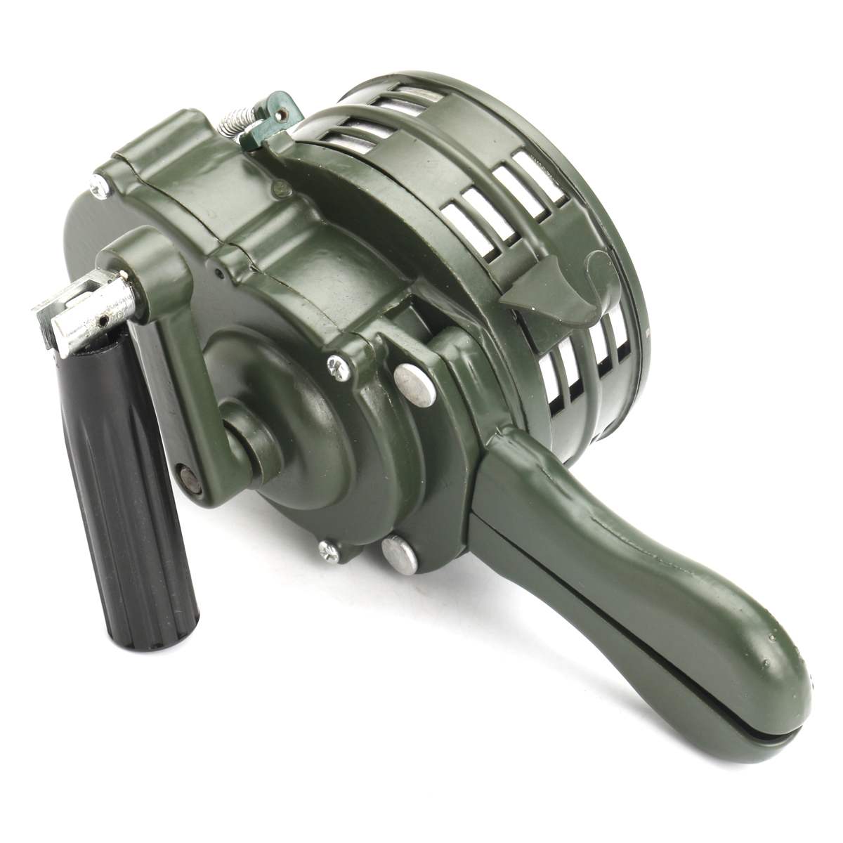 110dB Green Aluminium alloy Crank Hand Operated Air Raid Emergency Safety Alarm Buzzer Home Self Protection Security - 2bazar4