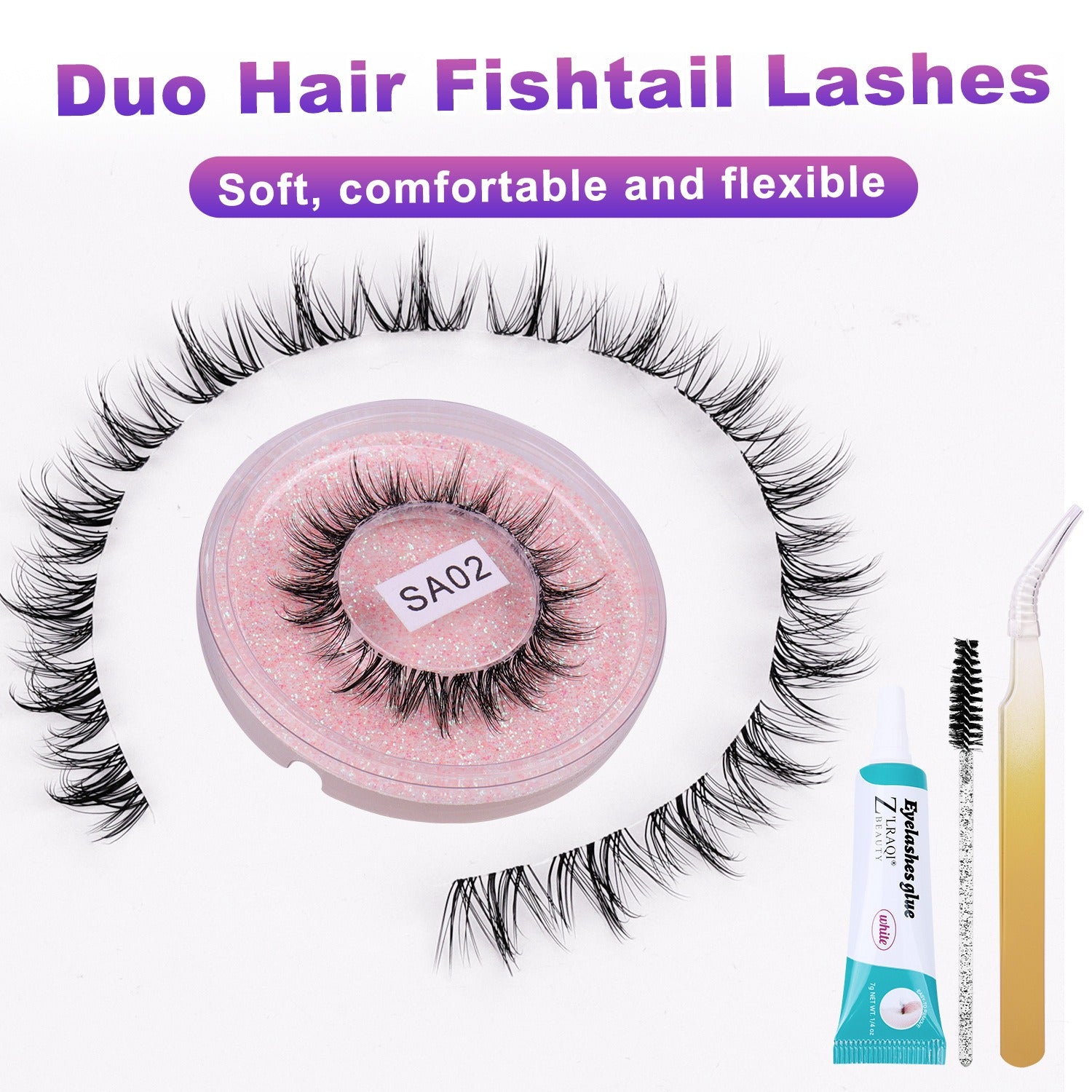 DIY false eyelashes set whole cut eyelashes European and American thick curling travel size eyelash combination - 2bazar4