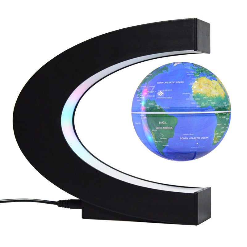 C-Shaped 3-Inch Magnetic Levitation Globe Creative Gifts For Valentine's Day Novel Home Decorations - 2bazar4