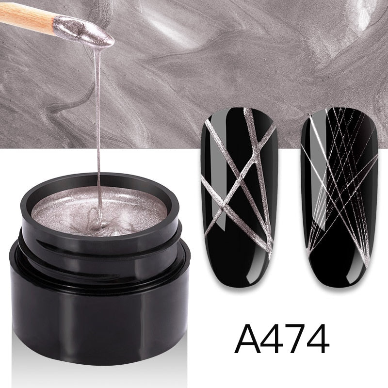 ROSALIND Gel Spider Line For Nails Art Gel Polish UV Colors Painting Gel Nail Polish Spider Gel Lacquer Web Stickers Gel Polish - 2bazar4