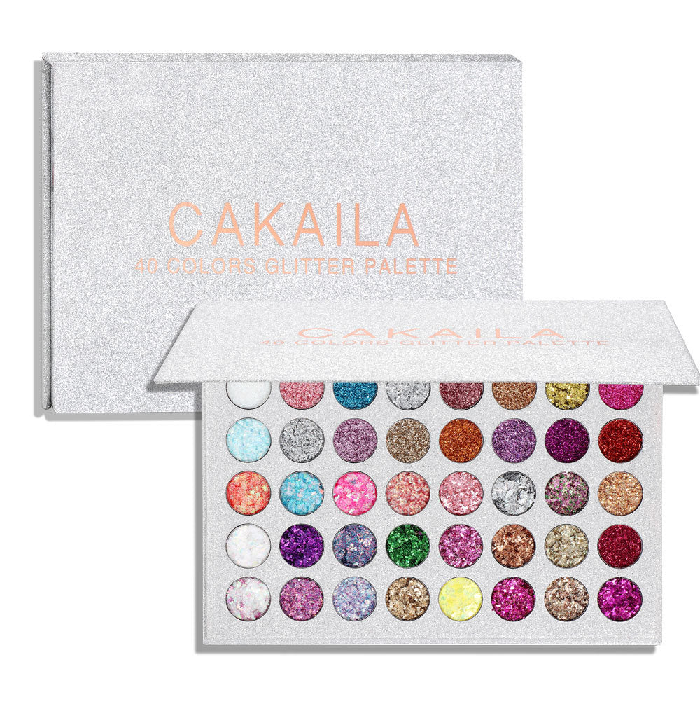 CAKAILA  40 Colors Eye Shadow Gold Powder Glitter Curry Cream Diamond Glitter Eyeshadow Palette - 2bazar4
