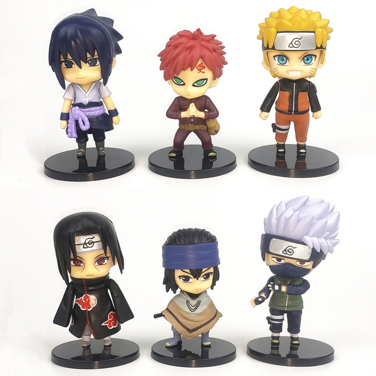 6 Naruto figurines, Naruto Sasuke Itachi, I Love Rokakashi Doll Cake Decorative Toys - 2bazar4
