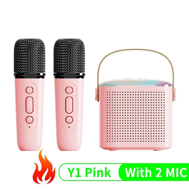 Y1 New Hot Bluetooth Speaker Portable Home Cute Karaoke Mini Wireless Audio with Microphone K Song Family Singing Machine eprolo