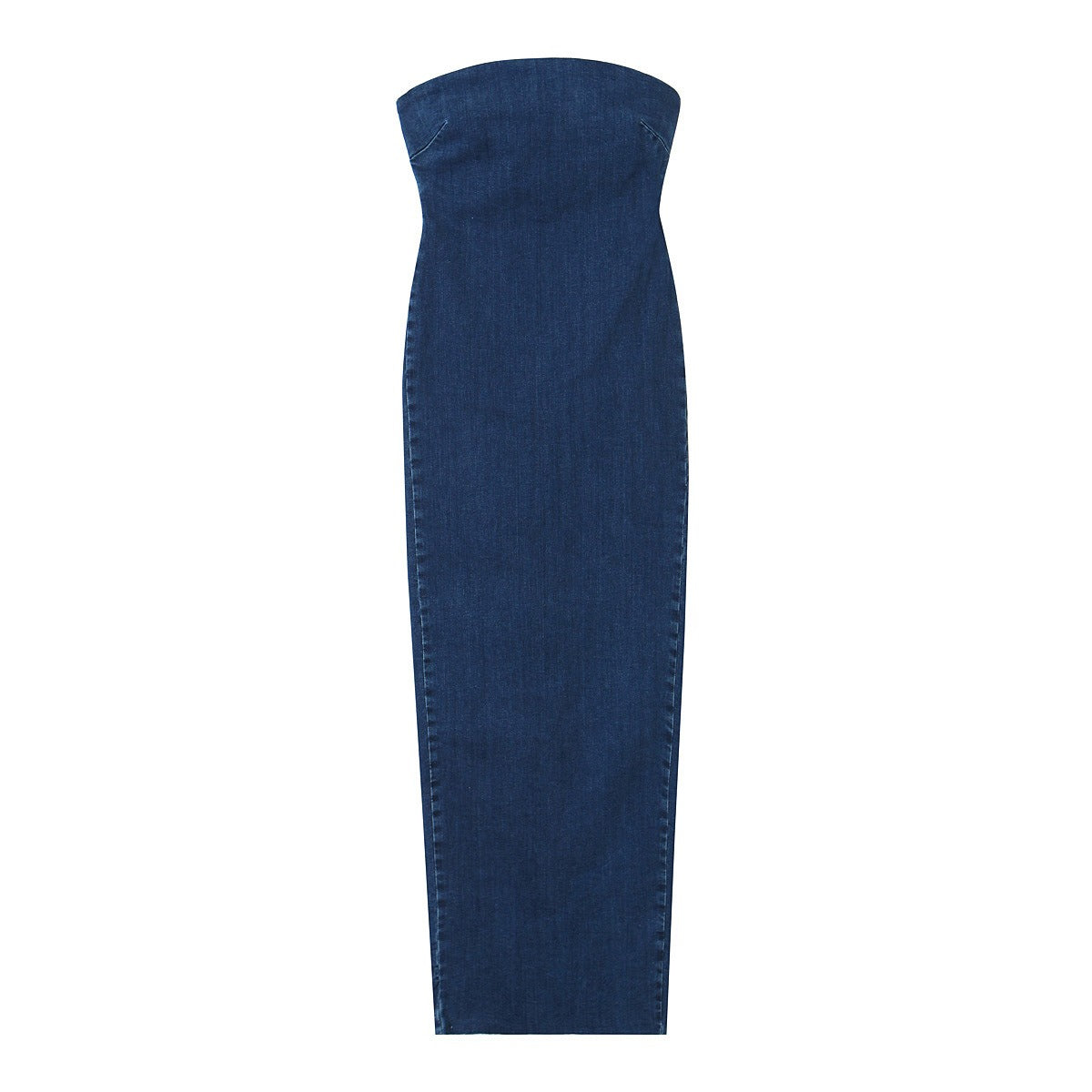 Summer Back Slit Dress Sexy Slim Backless Strapless Dress Female Long Denim Dress - 2bazar4