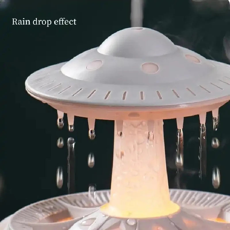 Rain Drop Air Humidifier Essential Oil Diffuser 350ml 7 Colors LED Lamp Ultrasonic Remote Control USB Rain Cloud Aroma Diffuser - 2bazar4