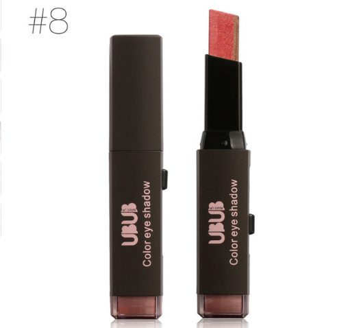 UBUB Double Color Stereo Gradient Velvet Shimmer Eyeshadow Stick Earth Color Eye Shadow Cream Pen - 2bazar4