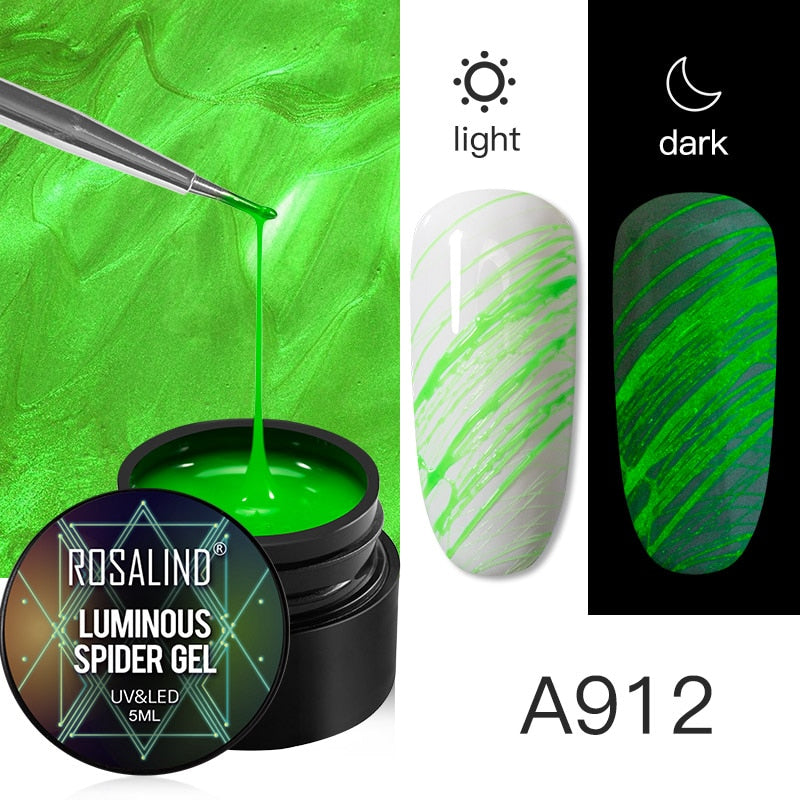 ROSALIND Gel Spider Line For Nails Art Gel Polish UV Colors Painting Gel Nail Polish Spider Gel Lacquer Web Stickers Gel Polish - 2bazar4