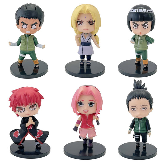 6 Naruto figurines, Naruto Sasuke Itachi, I Love Rokakashi Doll Cake Decorative Toys - 2bazar4