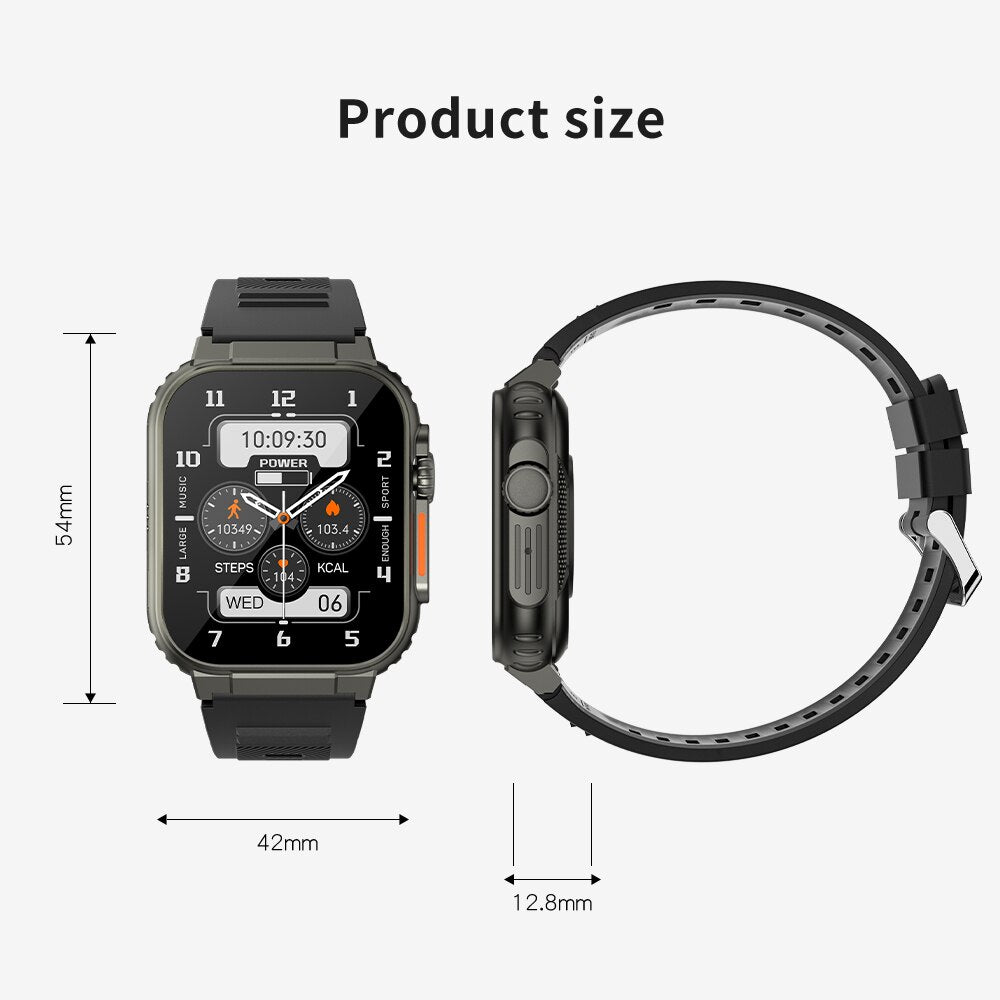 A70 Smart watch 1.96 inch BTCall 600mha SmartWatch for Men Women IP68 Waterproof Heart Rate Fitness Bracelet Sport - 2bazar4