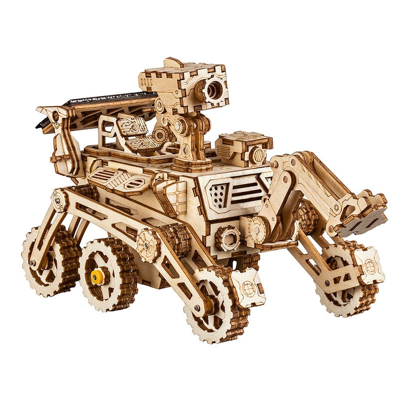 Robotime ROKR DIY Solar Energy Wooden Blocks Toys Model Building Kit Space Hunting Assembly Toys For Children Kids - 2bazar4