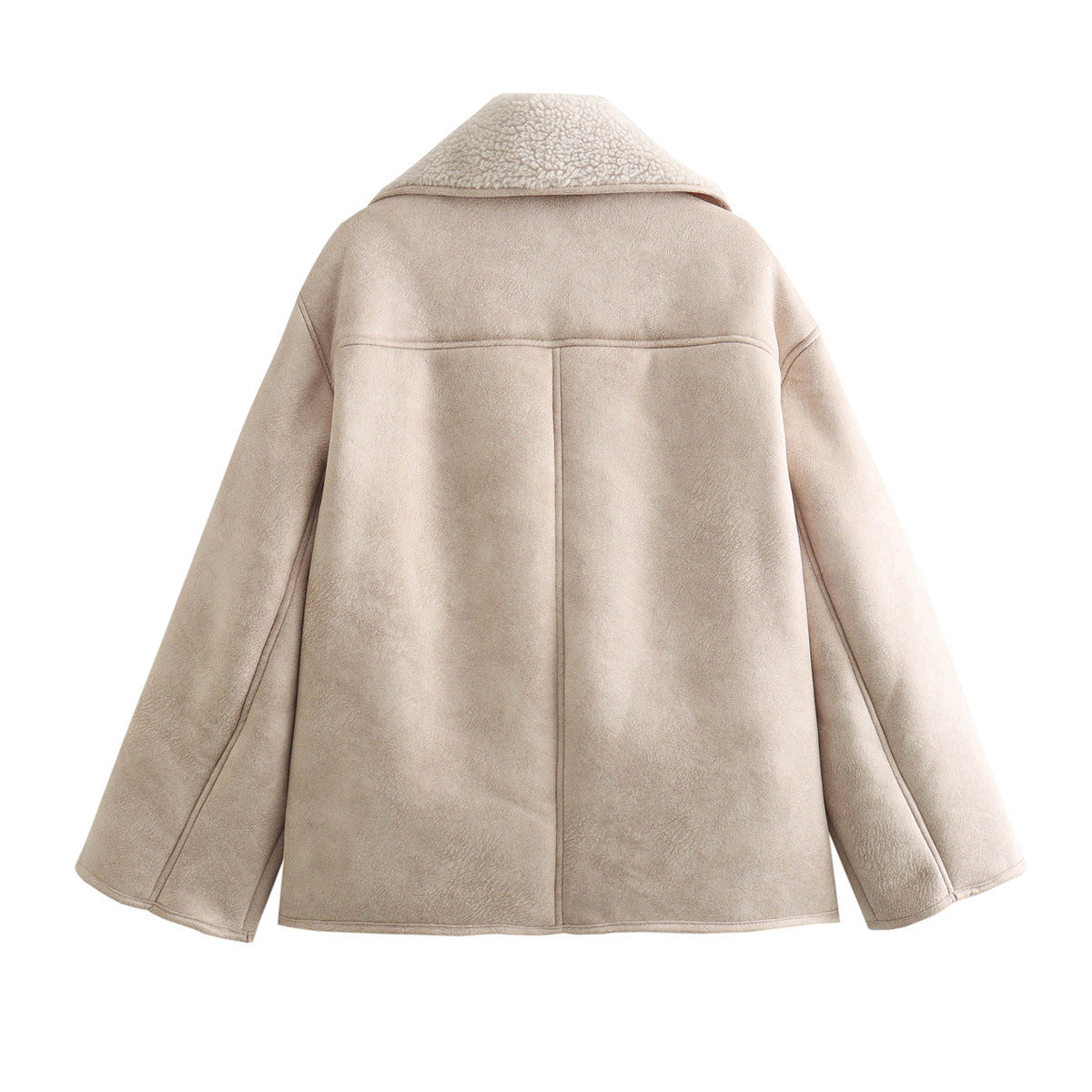 New European and American collar fur integrated suede and velvet warm jacket for women