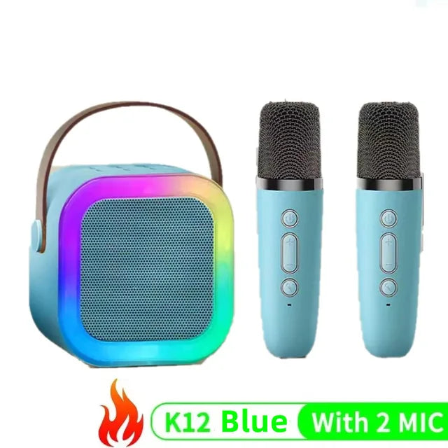 K12 Wireless Microphone Karaoke Machine Bluetooth Speaker KTV HIFI Stereo Sound RGB Colorful LED Lights For Outdoor Home Party eprolo