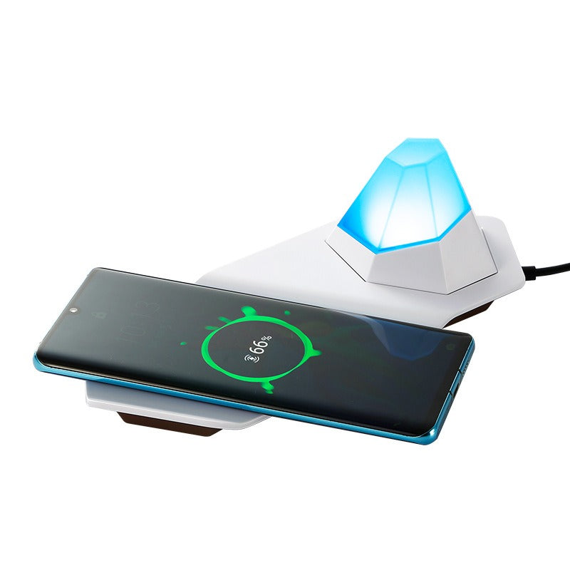 New Bedside Table Lamp Colorful Diamond Night Light Wireless Charger Multifunctional 2-In-1 Magnetic Atmosphere Lamp - 2bazar4