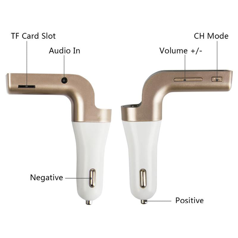 ANLUD Multifunction 4-in-1 CAR G7 Bluetooth FM Transmitter USB Flash Drives TF Music Player Car Kit USB Car Charger - 2bazar4