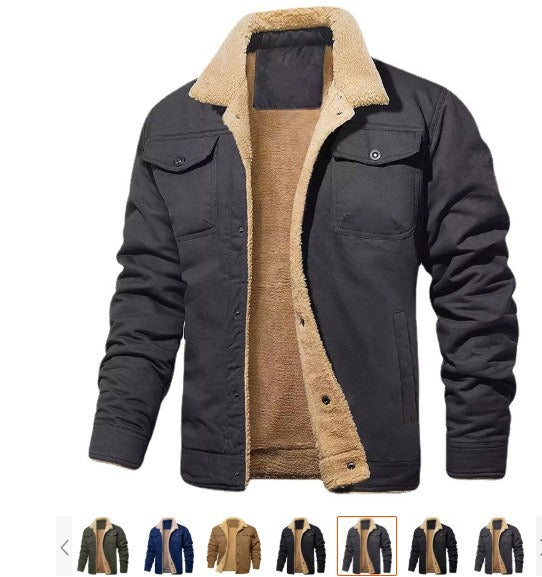 New Men's Jacket Cashmere Cotton Workwear Casual Jacket - 2bazar4