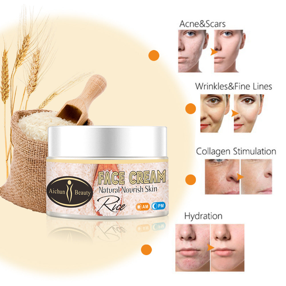 Rice Cream Skin Moisturizing Brightening Moisturizing 50g Cream Skin Care Products - 2bazar4