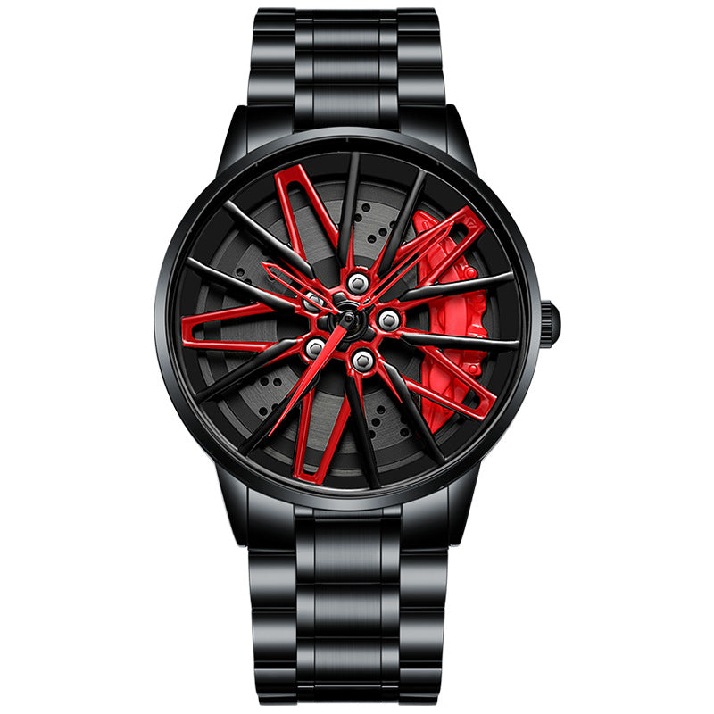 New Top Brand Luxury Mens Watches Stainless Steel Car Wheel Hub Quartz Watch For Men Military Sport Watch Relogio Masculino - 2bazar4