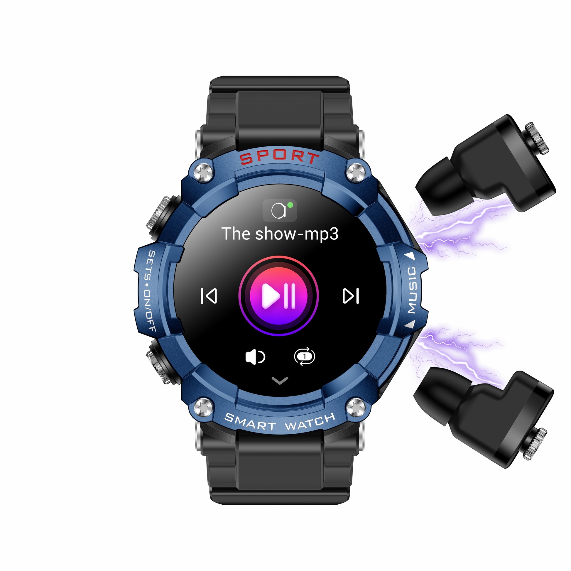 T96 Smart Watch TWS 2 in 1 Bluetooth HD Call Recording Local Playback Health Monitoring - 2bazar4