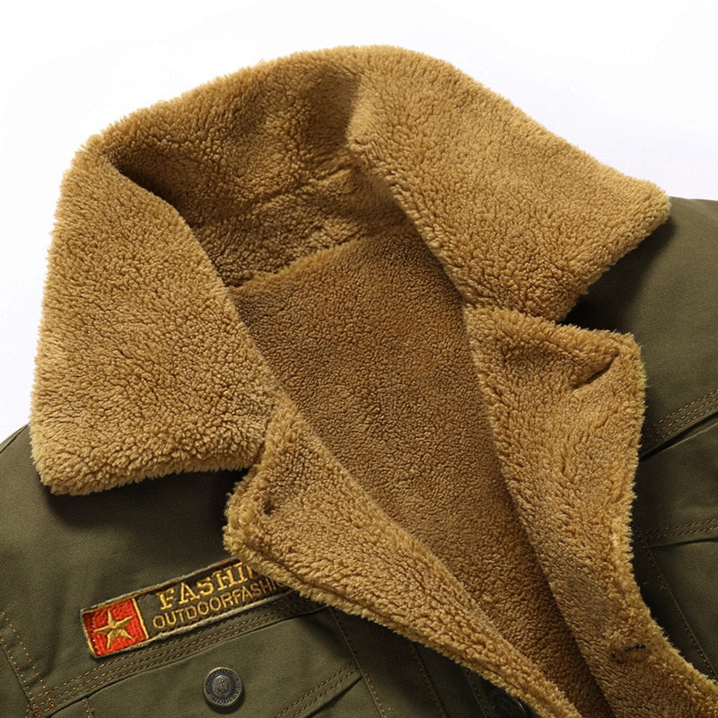 Winter Bomber Jacket Men Air Force Pilot MA1 Jacket Warm Male fur collar Mens Army Tactical Fleece Jackets - 2bazar4