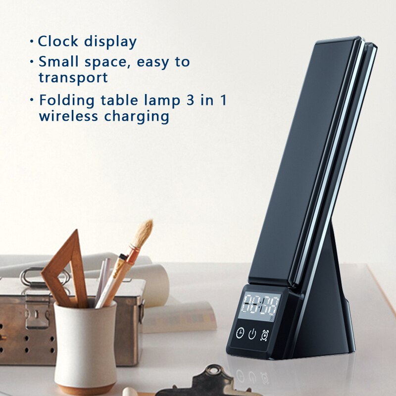 Newest Multi-Function Table Lamp Clock Convenient Three In One Fast Charger For Mobile Phone Watch Headset Wireless Charging - 2bazar4