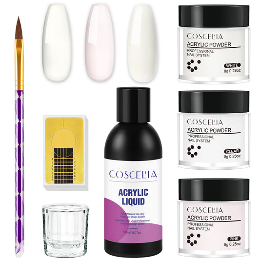 COSCELIA Crystal Powder Nail Extension Nail Tool Set DIY Nail Extension Crystal Powder 150ml Crystal Liquid - 2bazar4