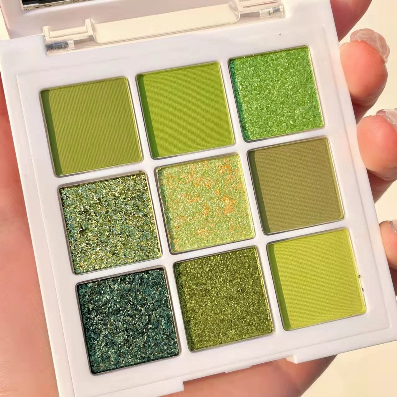 INSFANY eye shadow avocado jam green eye shadow nine-square eye shadow palette brightens the eyes - 2bazar4