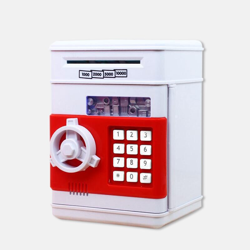 Safety Password Chewing Coin Cash Deposit Machine Electronic Piggy Bank Mini Money Box Gift for Children Kids - 2bazar4