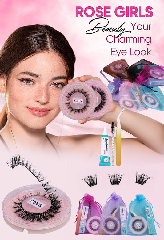 DIY false eyelashes set whole cut eyelashes European and American thick curling travel size eyelash combination - 2bazar4