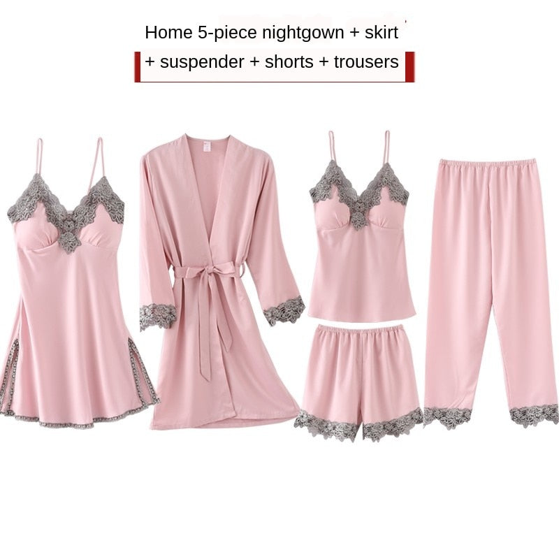 5 Pieces Set Women Pajamas Set - 2bazar4