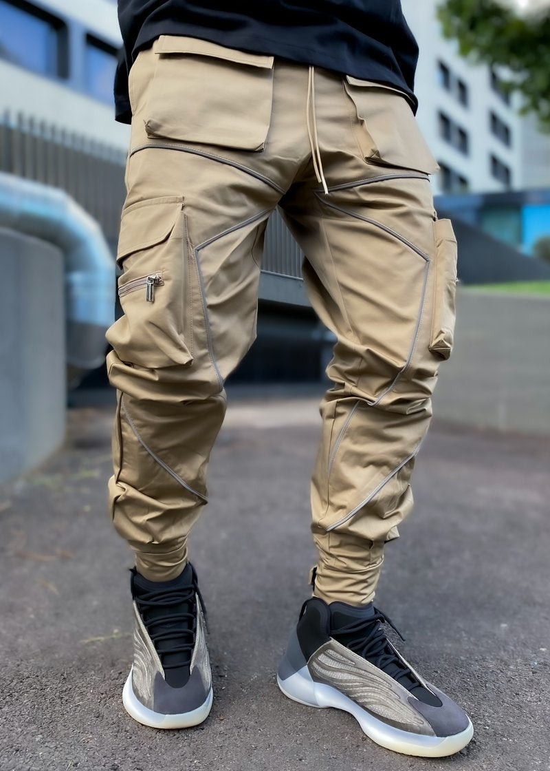 Spring and autumn new casual pants male Korean version of the trendy brand multi-bag overalls loose straight-leg pants outdoor running trousers - 2bazar4
