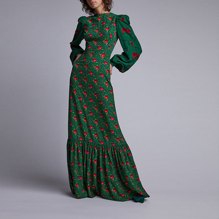Bohemian Print Long Dress New Dress V-Neck Sexy for Women - 2bazar4