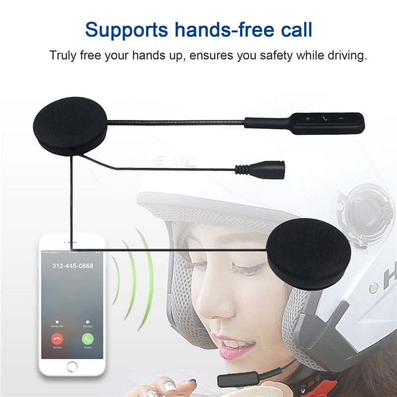 MH01 Motor Wireless Bluetooth Headset Motorcycle Helmet Earphone Headphone Dual Stereo Speaker Handsfree Music For MP3 MP4 phone - 2bazar4