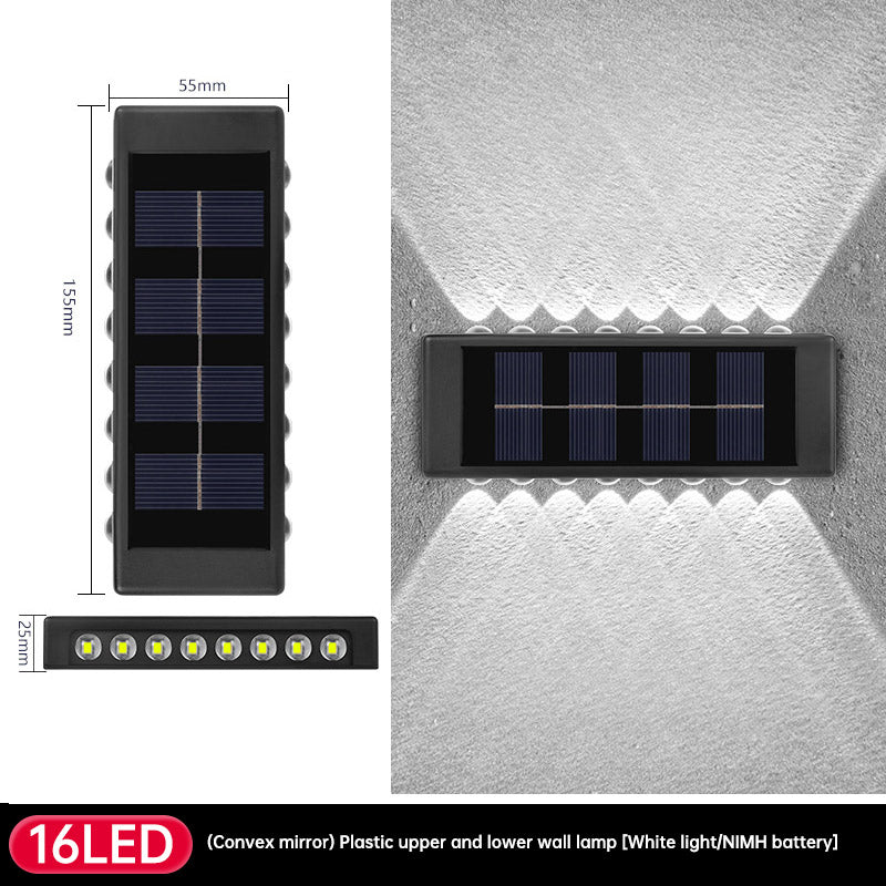 Solar Dual Head Wall Lamp, Outdoor Courtyard Lamp, Waterproof, Outdoor Upper and Lower Emitting Wall Courtyard Lamp eprolo