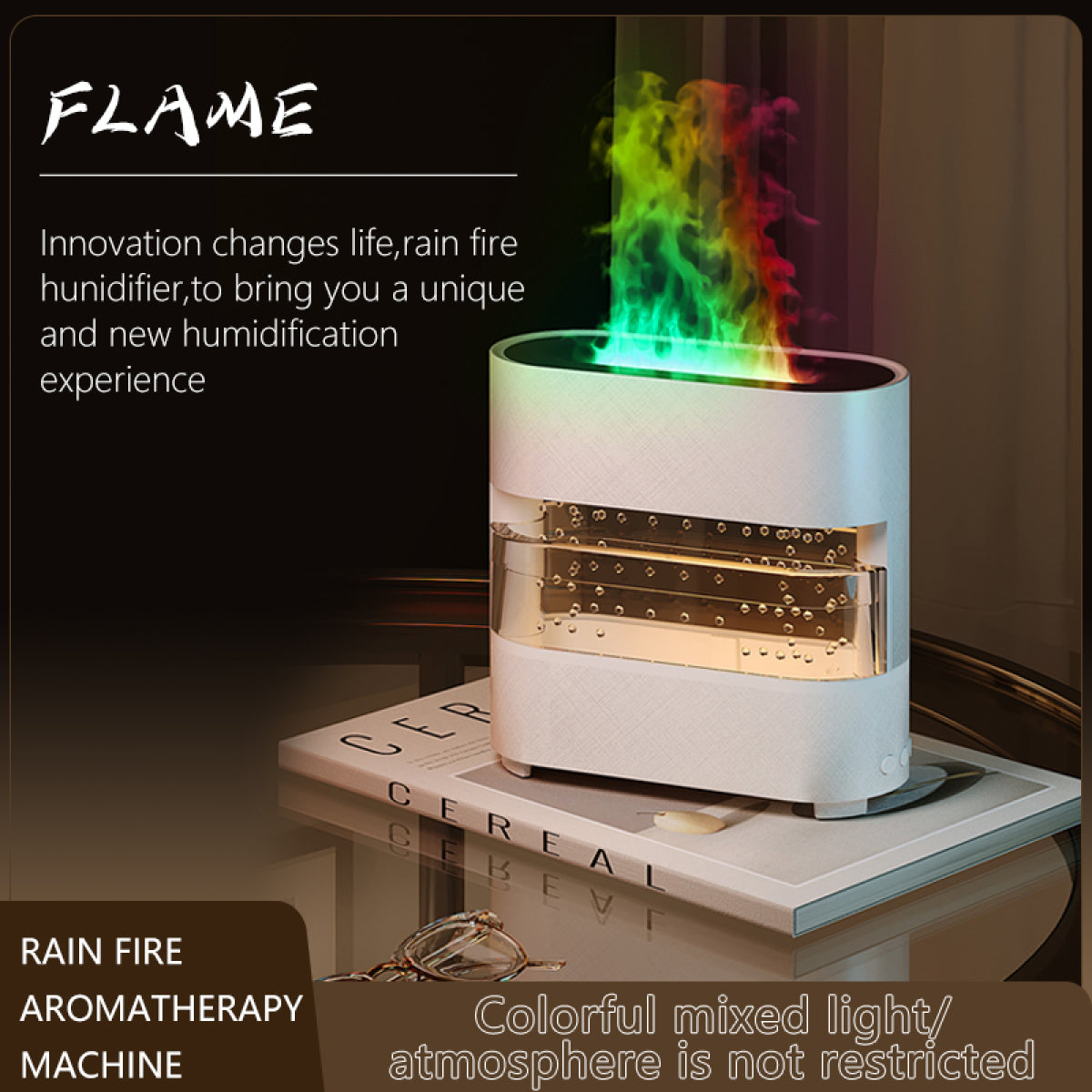 New Products Rain Cloud Fire Humidifier Water Drip Novedades  Rain Water Diffuser Fire Flame Humidifier Aroma Diffuser - 2bazar4