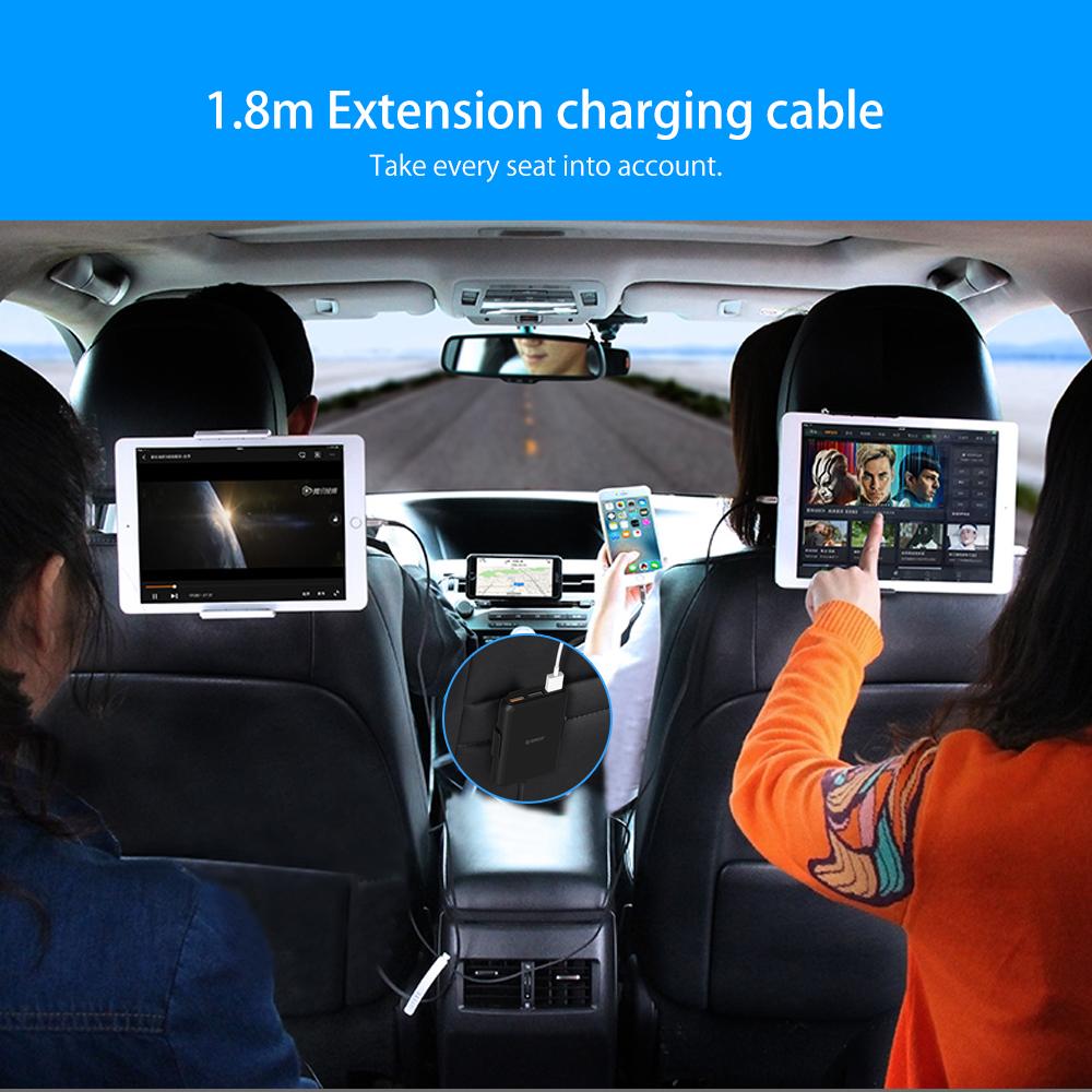 ORICO UCP-5P Portable 52W Car Charger with Expander Quick Charge 3.0 Car Charger 5 Porst for Your needs MPV Car - 2bazar4